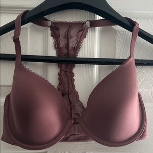 Victoria's Secret Lace-Back Bra in Deep Burgundy Demi size 32DD